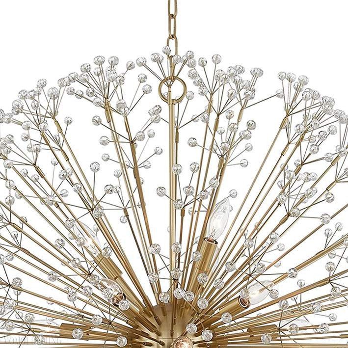 16-Light Brass Crystal Globe Chandelier 40”-Nobipets