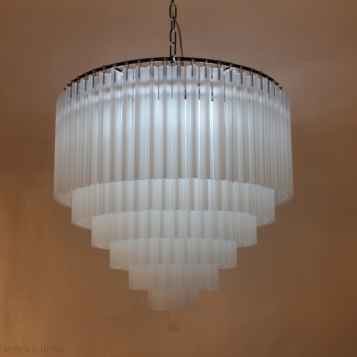 5-Tier Apex Odeon Frost Crystal Fringe Chandelier-Nobipets
