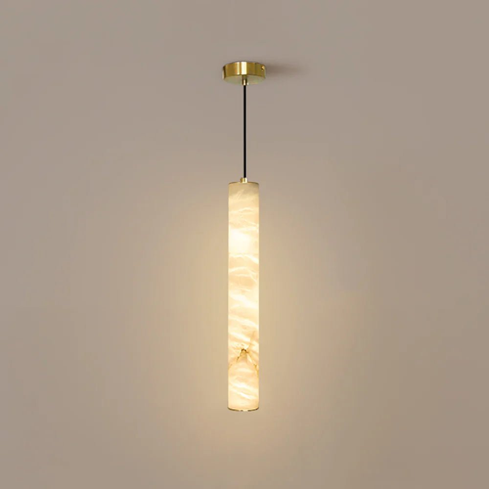 Alabaster Cylindrical Pendant Light