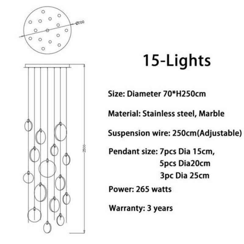 Alabaster Long Staircase Chandelier 5 styles-Nobipets