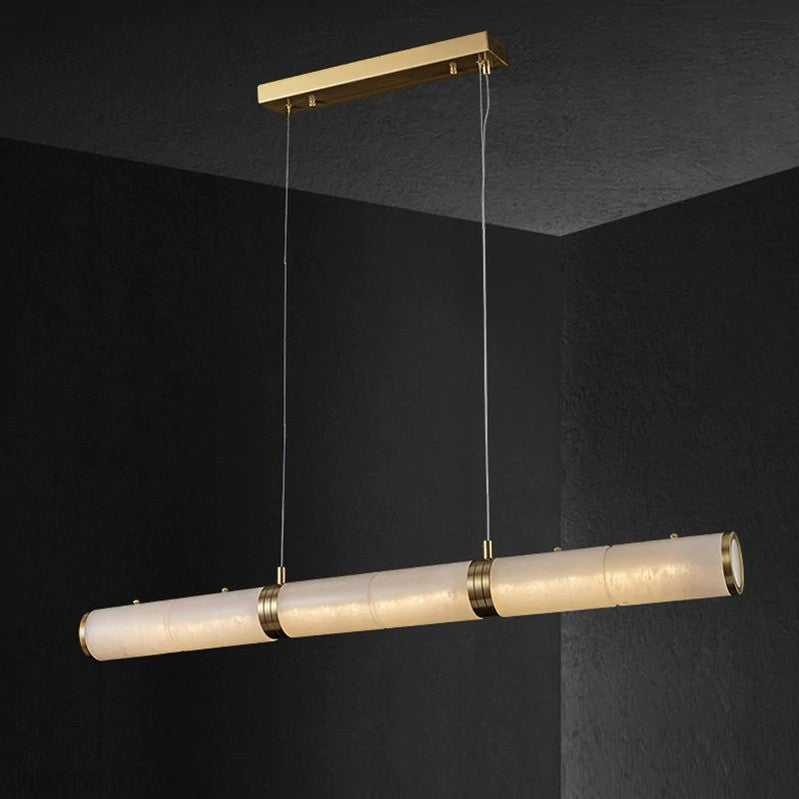 Alabaster Pillar Linear Chandelier-Nobipets