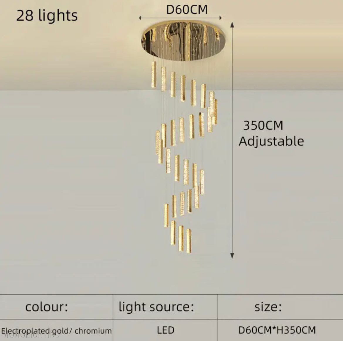 Angelica Foyer & Staircase Chandelier 19" 23" D-Nobipets