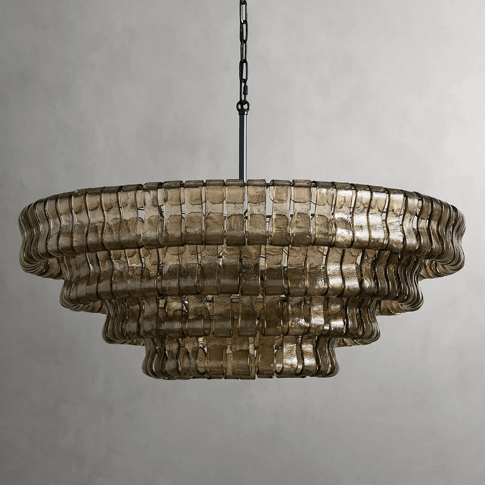 Art Glass Ghiaccio Round Chandelier 36" 48" 60"-Nobipets