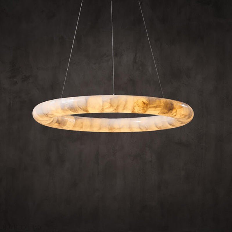 Art Rivage Calcite Curve Ring Chandelier 32" 40" 60"-Nobipets