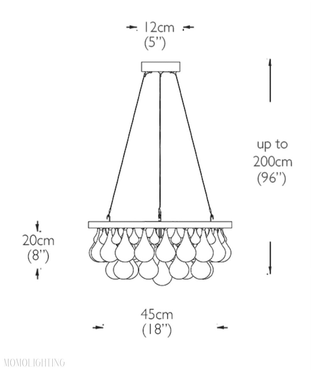 Artistic Pear Round Chandelier 18", Dining Room Round Chandelier-Nobipets