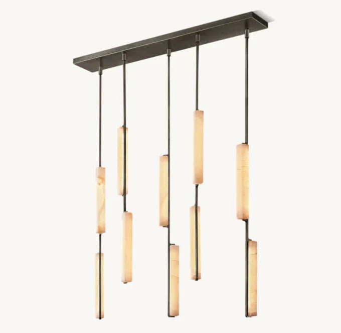 Audubon Alabaster Linear Chandelier 54"