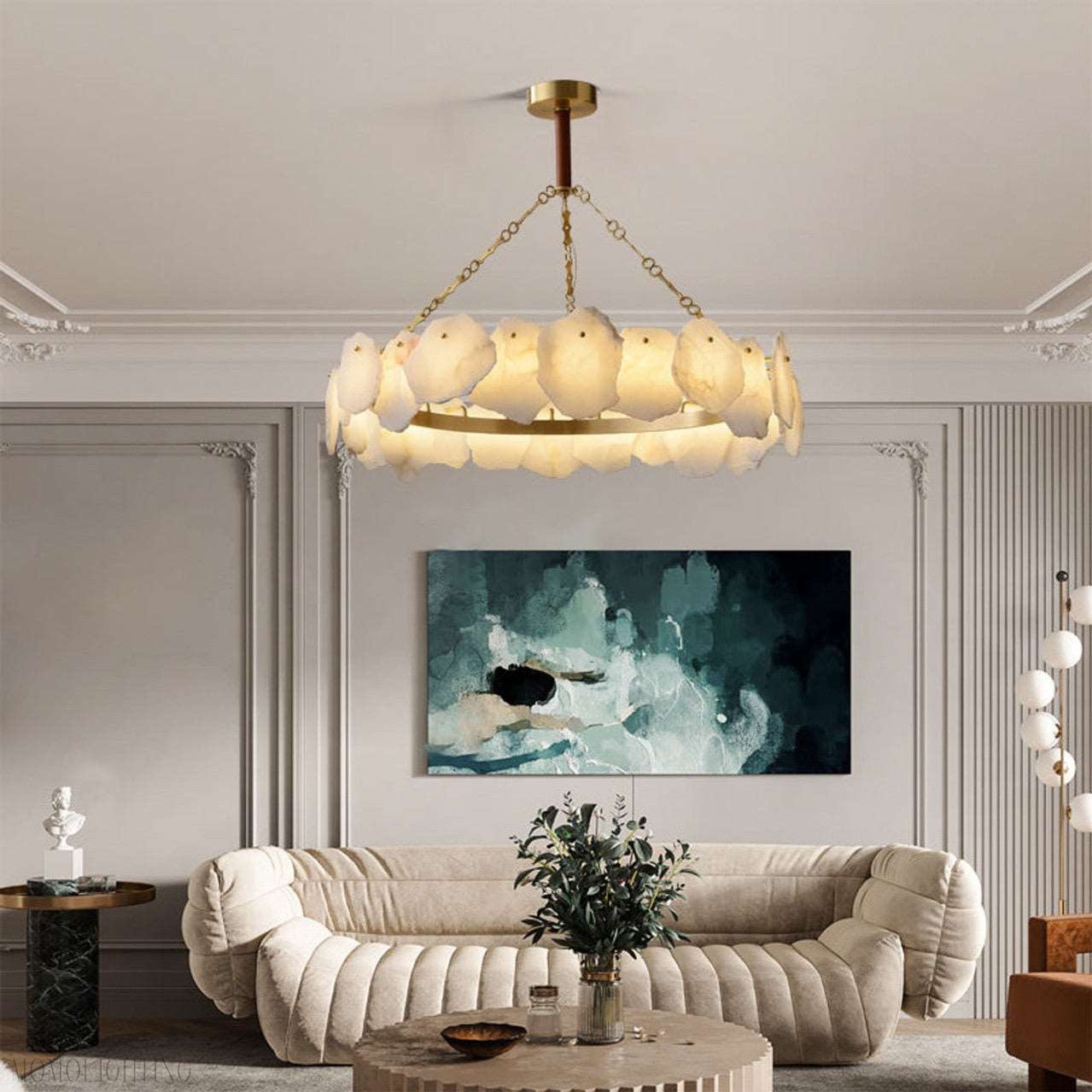 August Marble Modern Snowflake Chandelier-Nobipets