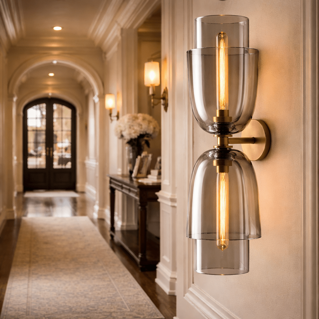 Bloma Clear Glass Cloche Grand Sconce
