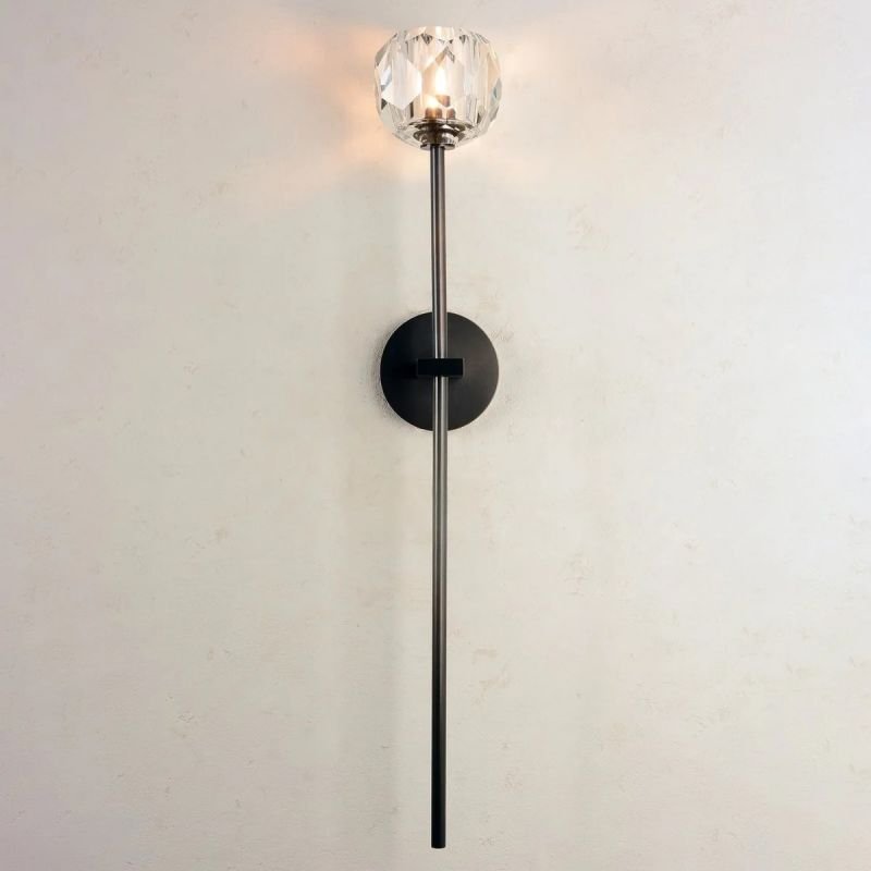 Boule Clear Crystal Ball Wall Sconce 28"H