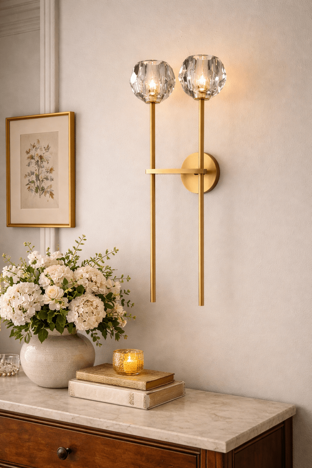 Boule do Cristal Clear Glass Grand Double Sconce
