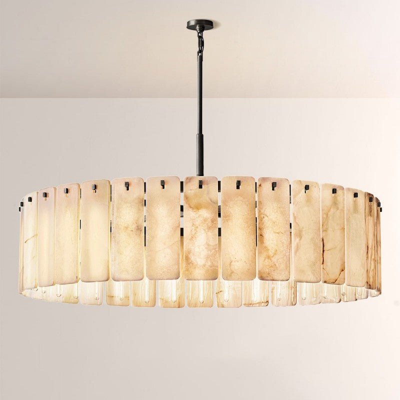 Camette Alabaster Round Chandelier 60"D
