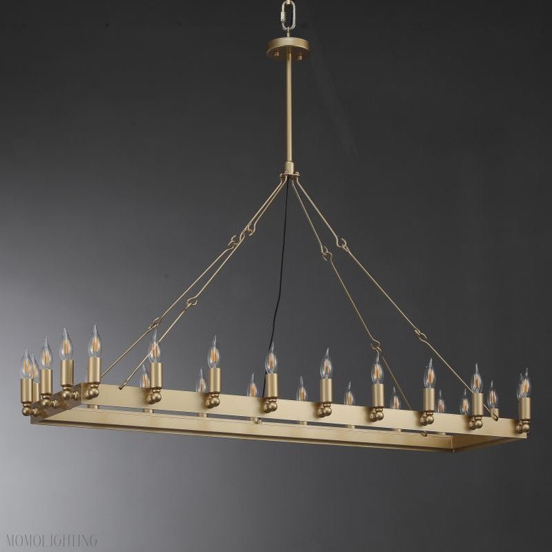 Camino Vintage Candelabra Rectangle Chandelier-Nobipets