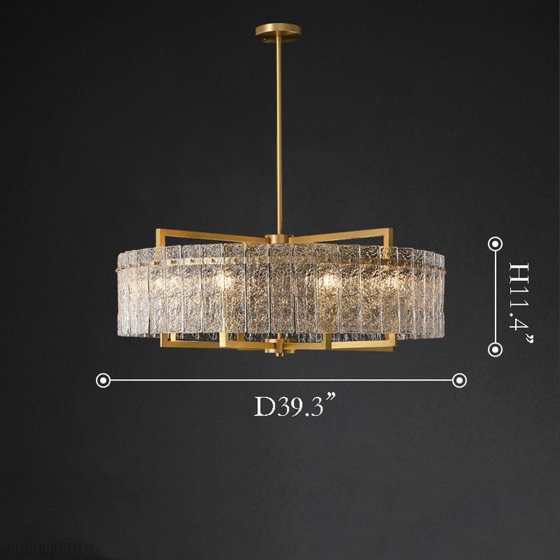Classic Moire Crystal Round Chandelier-Nobipets