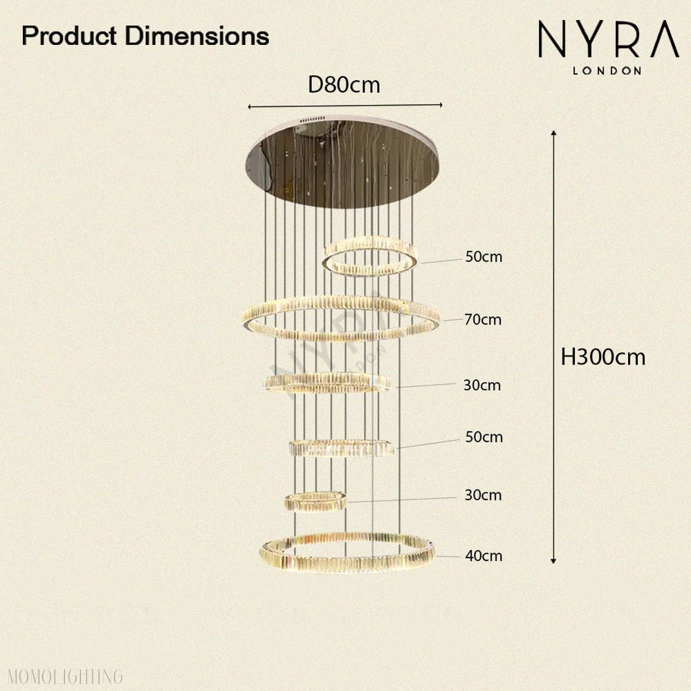 Cleo Foyer & Staircase Ring Chandelier 31"D-Nobipets