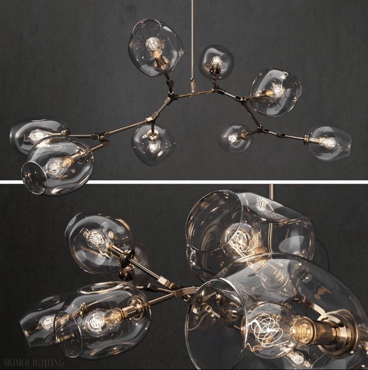 Covington Horizontal White Globe Branching Bubble Chandelier-Nobipets