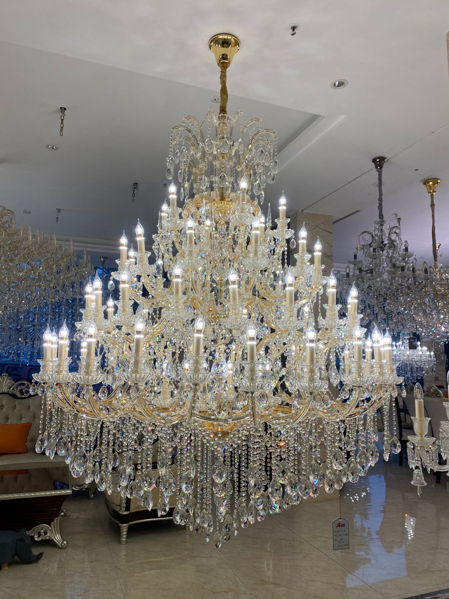 Extra Large Multi-tiered Candle Light Crystal Chandelier for Hotel/Restaurant-Nobipets