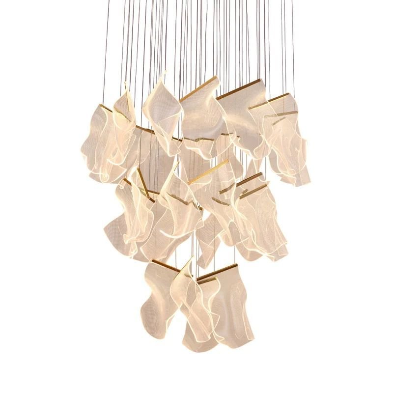 Flame Round Chandelier For Staircase-Nobipets