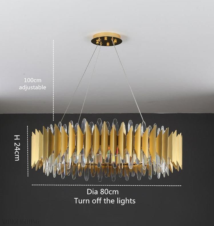 Flavian Halo Crystal Chandelier-Nobipets