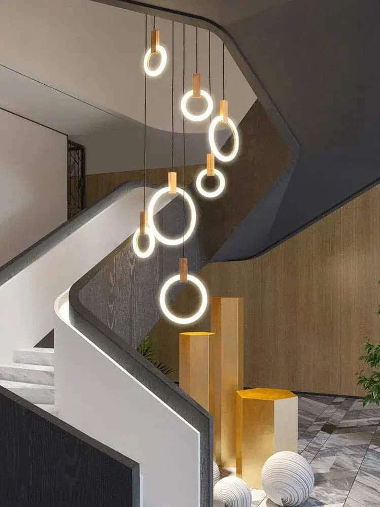 Halo Foyer & Staircase Ring Chandelier-Nobipets