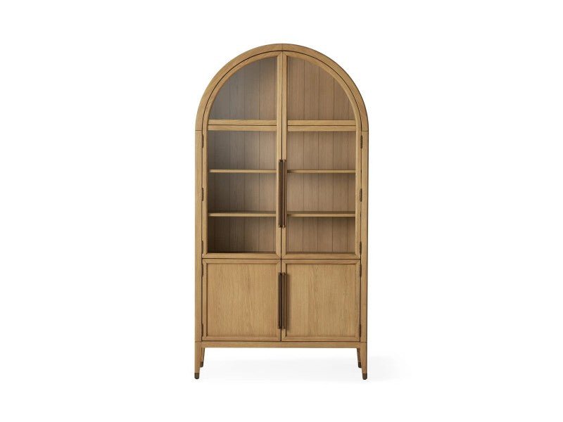 Hattie Glass-Door Oak Cabinet | Modern Farmhouse Design