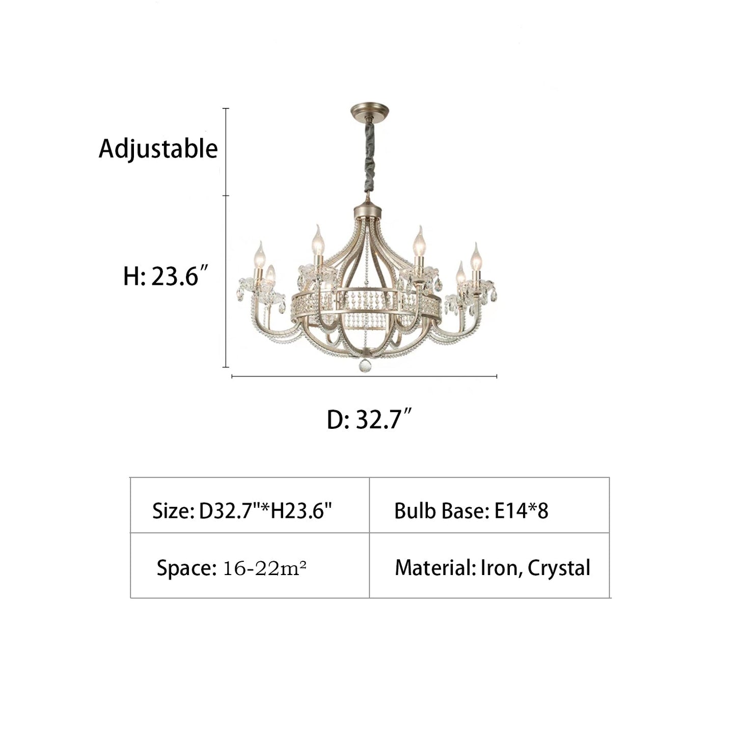 Light Luxury Nordic Vintage Candle Iron Lantern Chandelier for Living / Dining Room / Bedroom-Nobipets