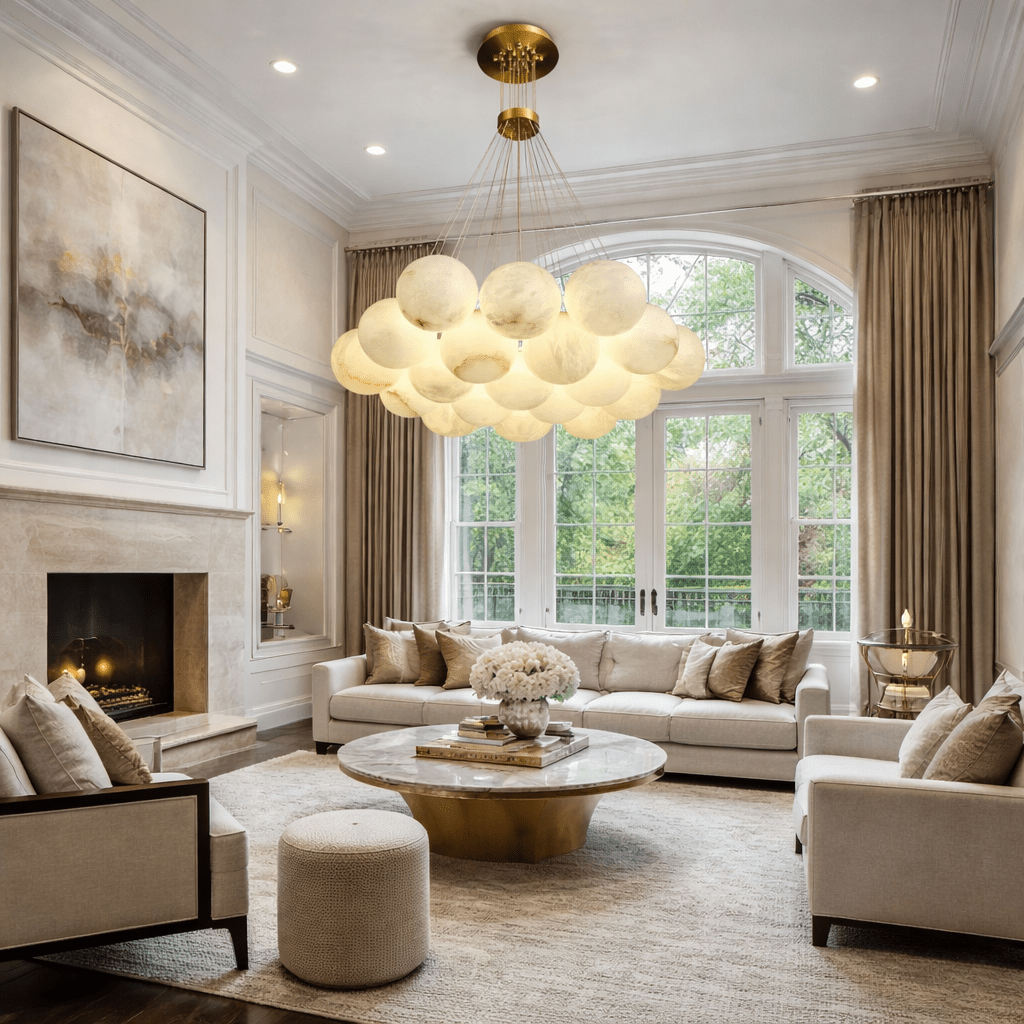 Lunar Alabaster Spherical Chandelier