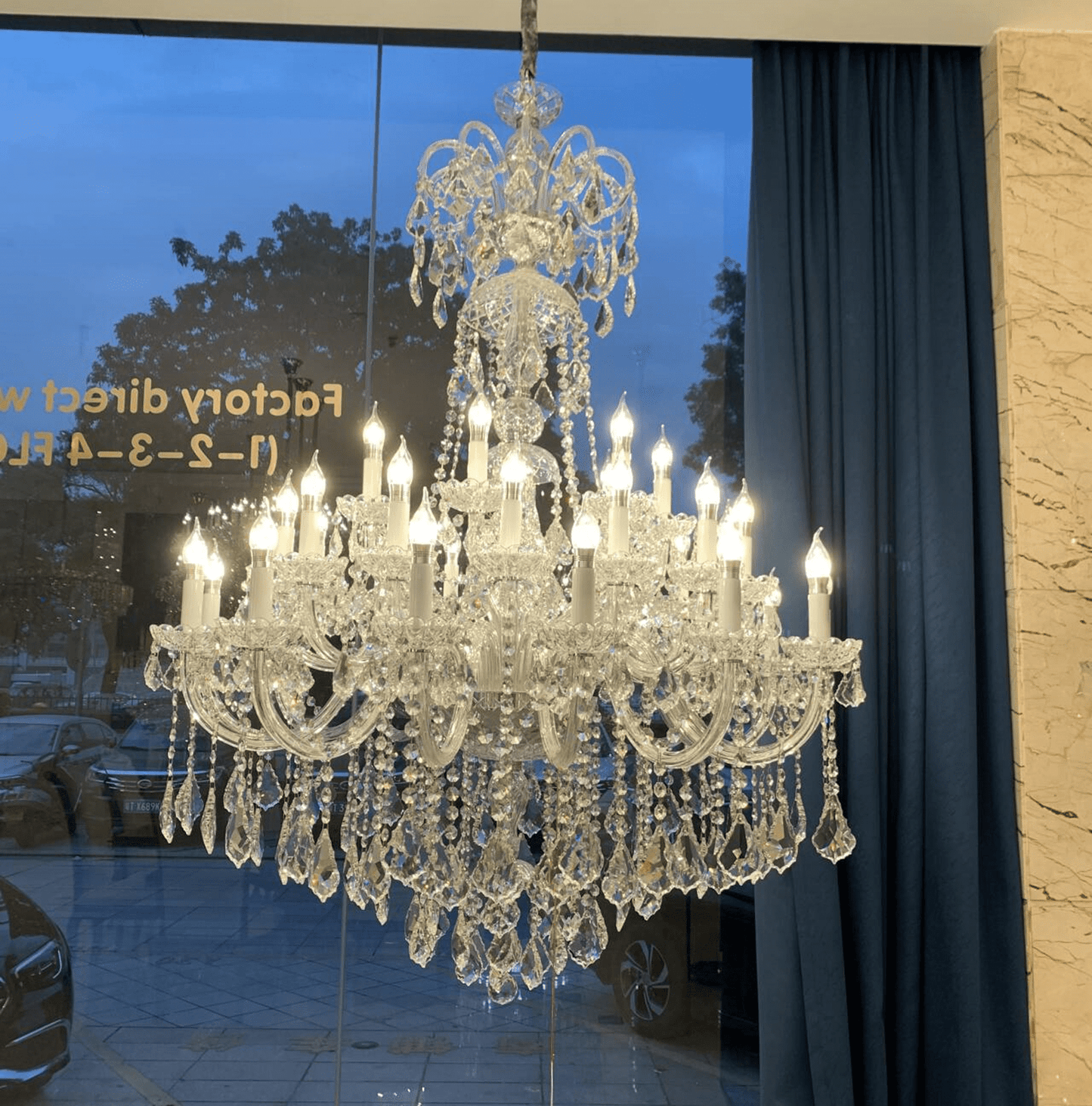 Luxury Classic Clear Crystal Chandelier for Foyer/Staircase/Entryway/Hallway-Nobipets