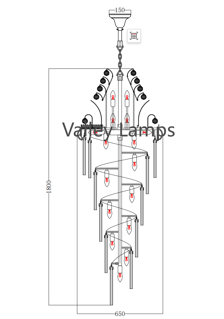 Luxury Extra Long Crystal Chandelier for Villa/Staircase/Foyer-Nobipets