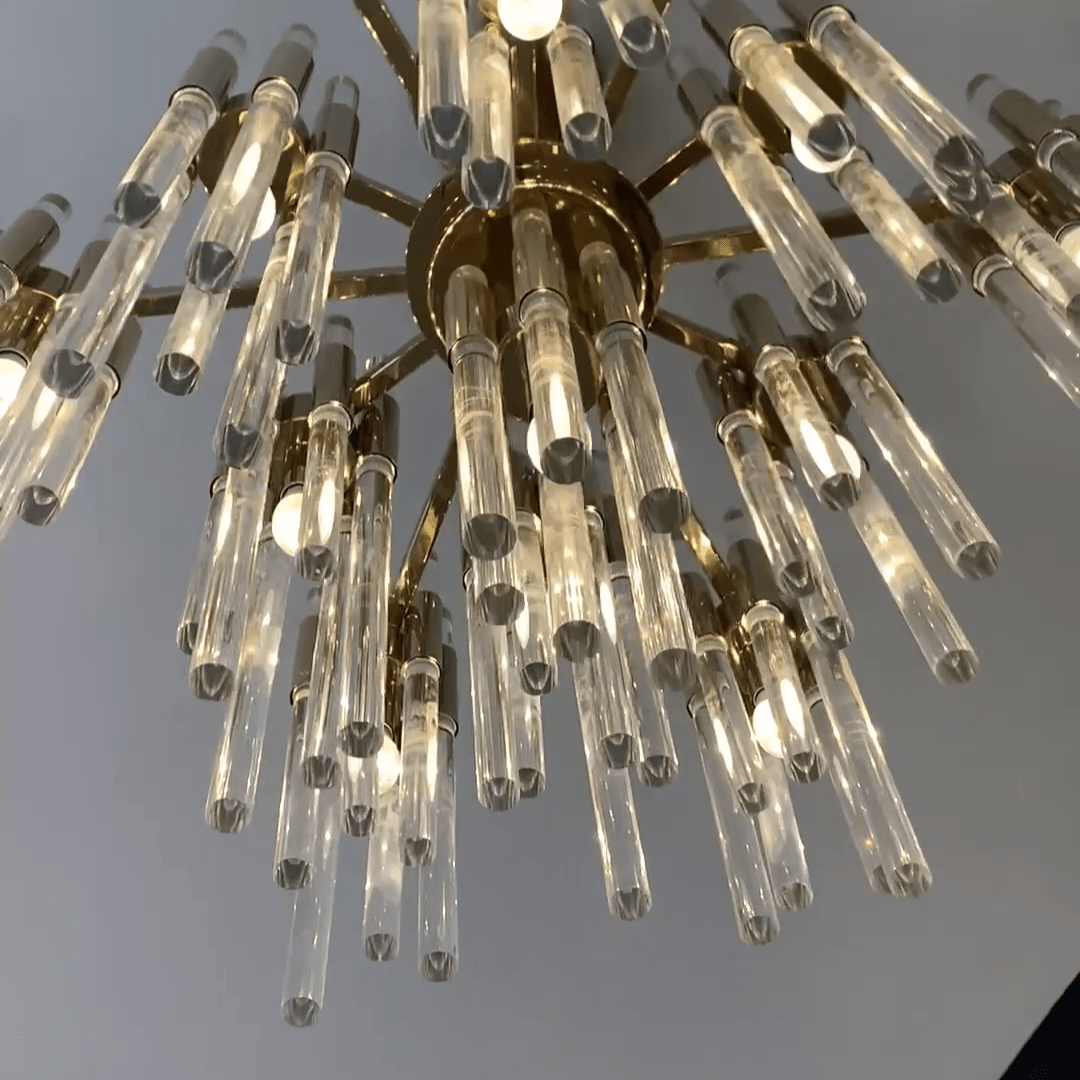 Modern Luxury Tiered Glass Cylinders Chandelier for Living Room/Bedroom/Dining Room/Bathroom-Nobipets