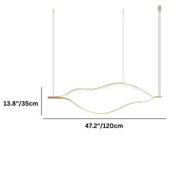 Modern Simple Brass Waving Chandelier for Living/Dining Room/Kitchen Island-Nobipets