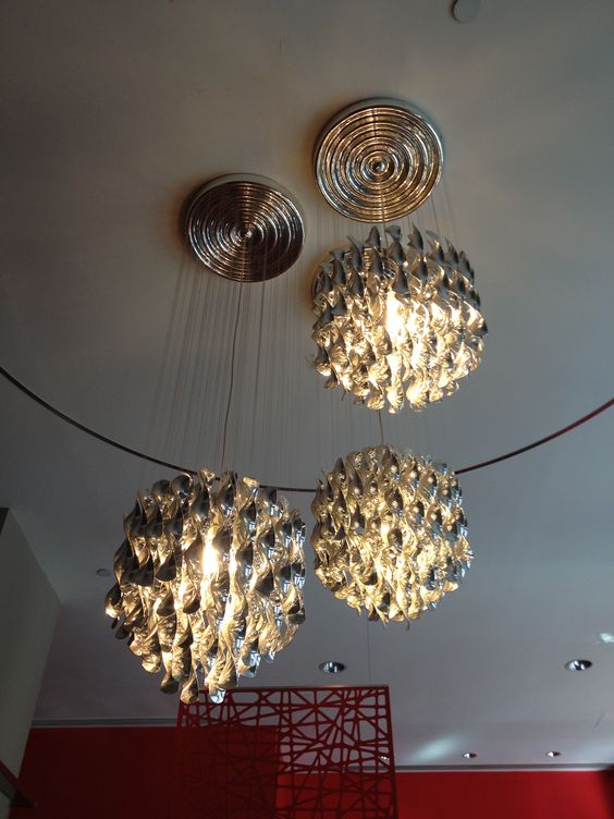 Modern Spiral Wave Chandelier in Silver/Gold-Nobipets