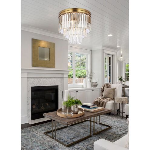 Modern Tiered Flush Mount Crystal Chandelier-Nobipets