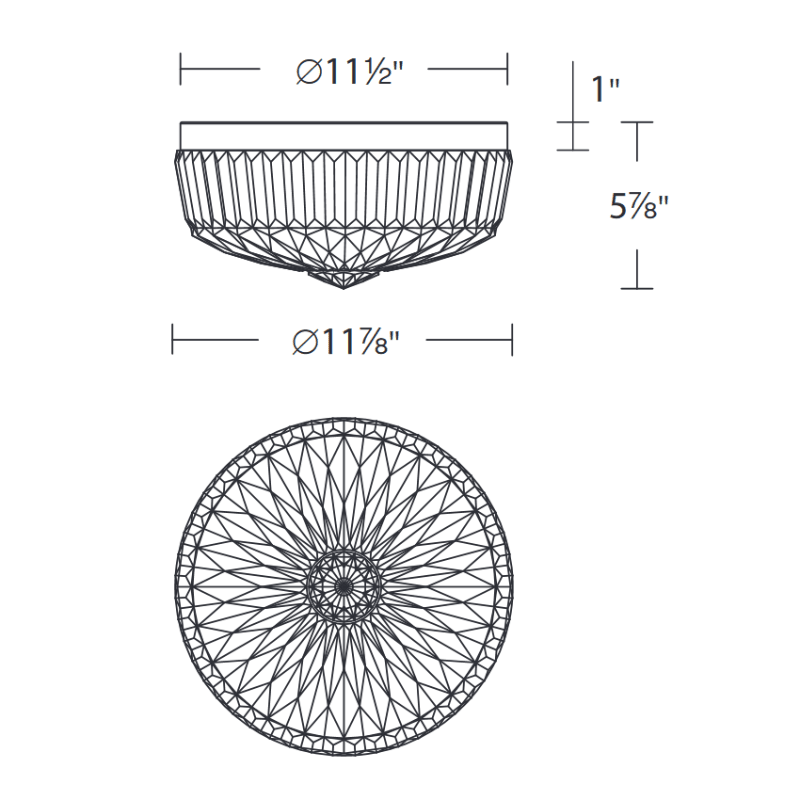 MOMO Crystal Chandelier S6812 Regina 1-lt 12" LED Flush Mount