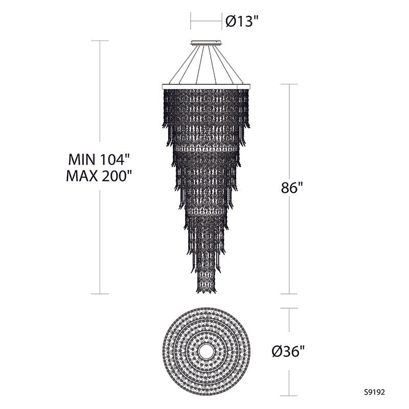 MOMO Crystal Chandelier S9192 Pavona 36" LED Pendant