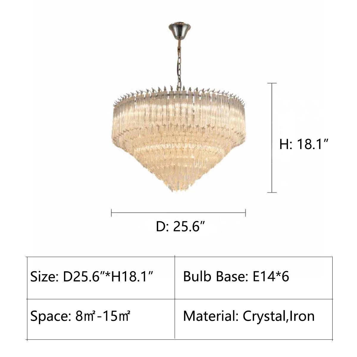 Multi-Tier Modern Light Luxury Crystal Rods Pendant Chandelier for Living Room/Bedroom/Foyer/Entrys-Nobipets