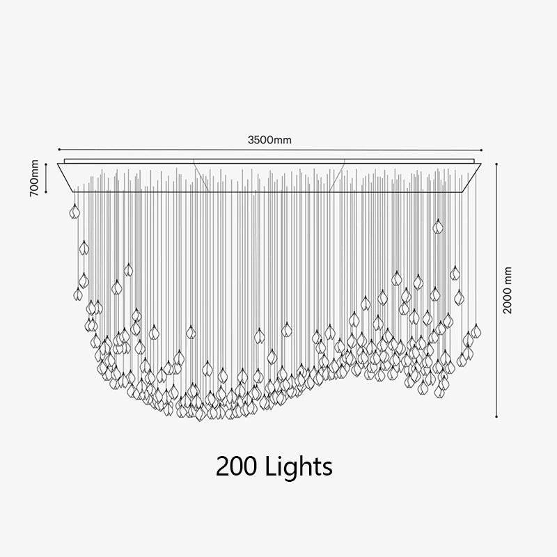 Nordic Magnolia Flower Ceramics Chandelier with Rectangular Canopy-Nobipets
