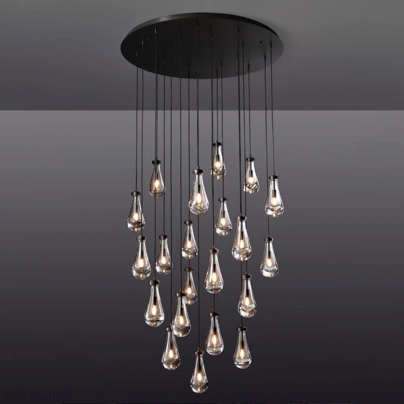 Raindrop Glass Round Chandelier 47"-Nobipets