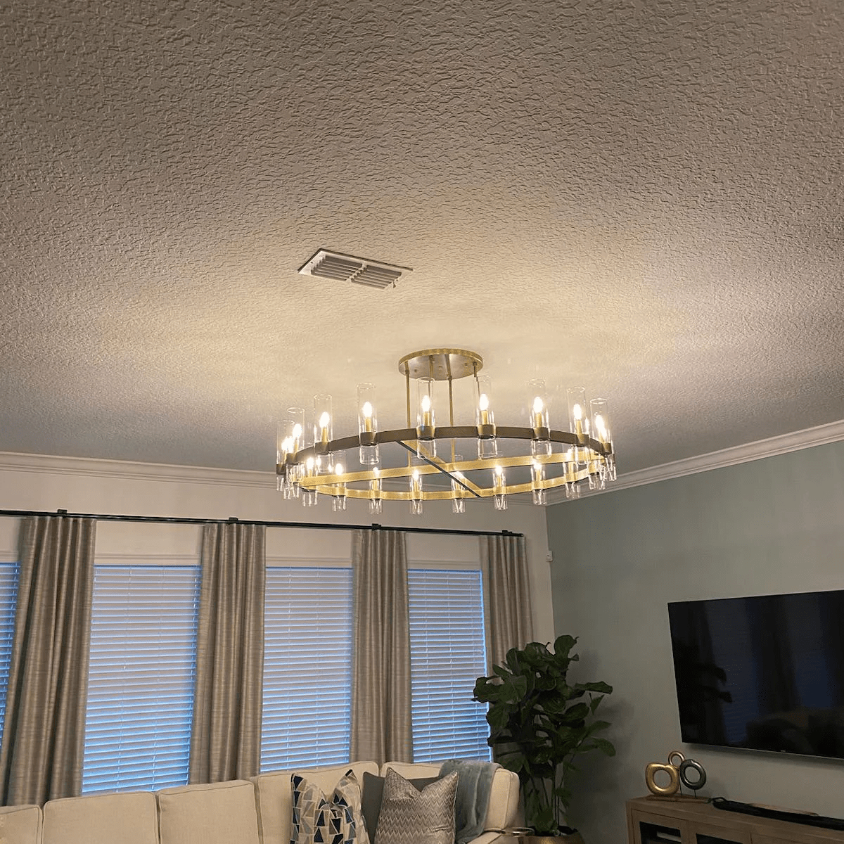 Ravelle Glass Round Chandelier 48"-Nobipets
