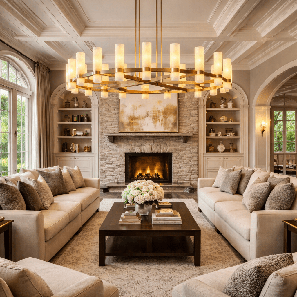 Ravellet Round Milk Glass Chandelier
