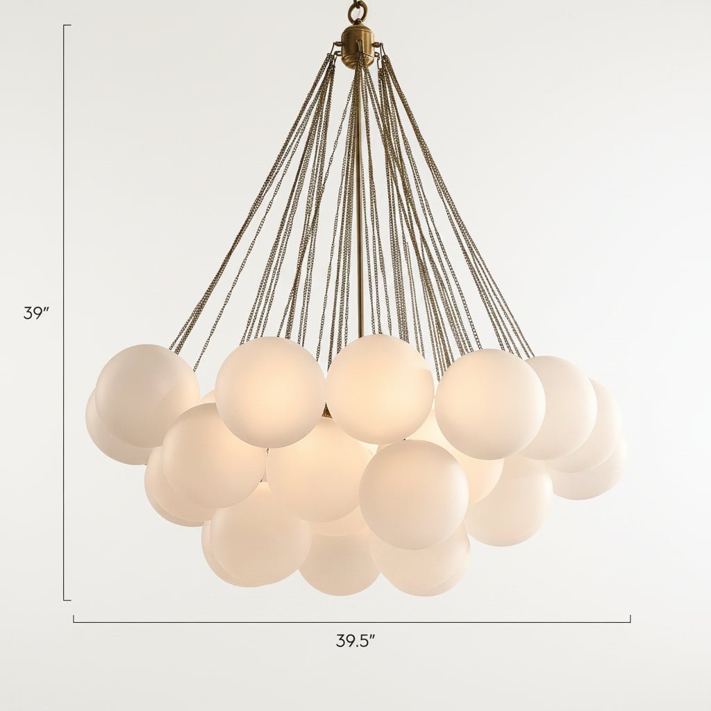 Sanela Frosted Glass Globe Chandelier 39.5"