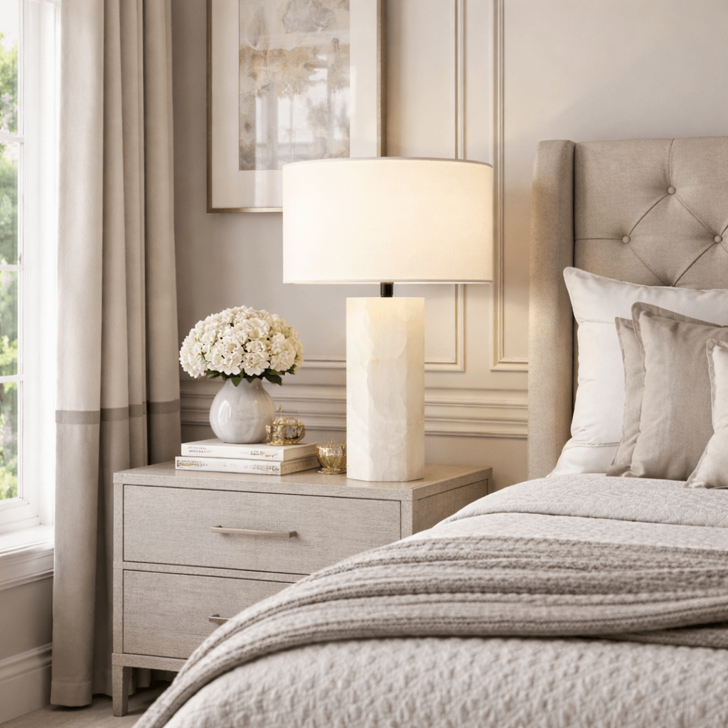 Sarezzoe Stone Hexagonal Table Lamp