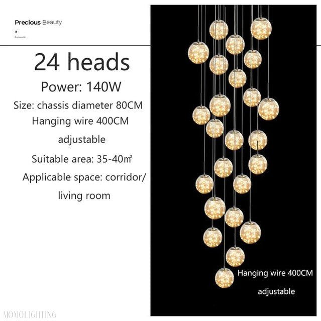 Sydel Bubble Glass Chandelier-Nobipets