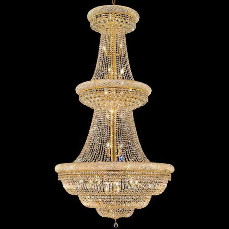 Traditional 42X76 Inch 56 Lights French Basket K9 Crystal Chandelier Lighting-Nobipets