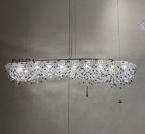 Unique Foyer Crystal Chandelier Luxury Hallway Ceiling Lamp Living Room Hanging Light Decor for Entryway-Nobipets