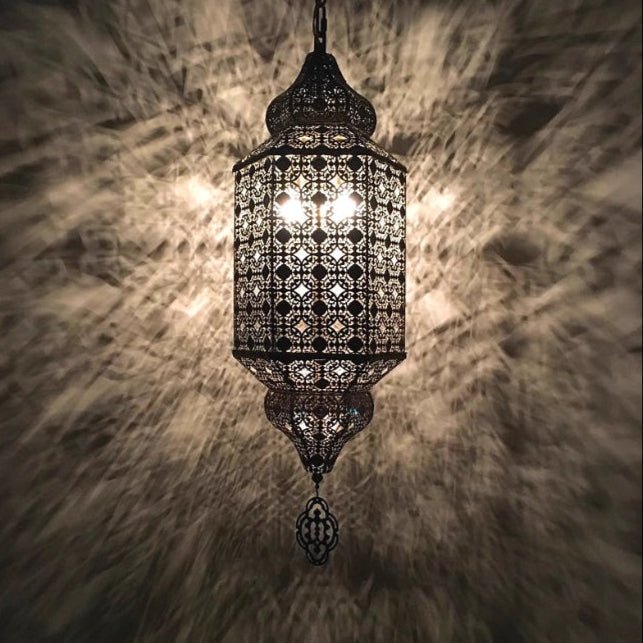 Vintage Characteristic Moroccan Hollow Carved Handmade Pendant Chandelier for Bedroom/Dining Room/Cafe/Hotel/Bar B&B-Nobipets