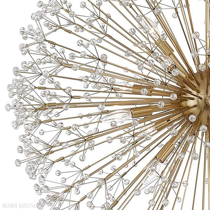16-Light Brass Crystal Globe Chandelier 40”-Nobipets