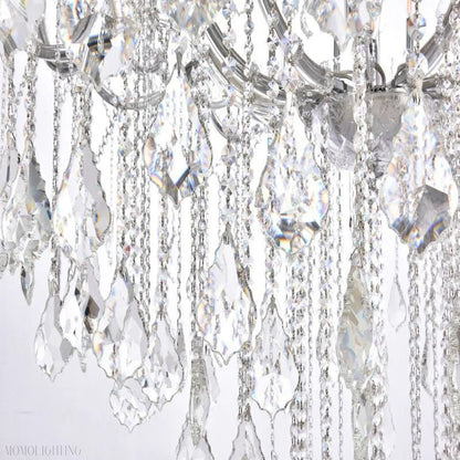 19TH Rococo Clear Royal Cut Crystal Round Chandelier 60"-Nobipets