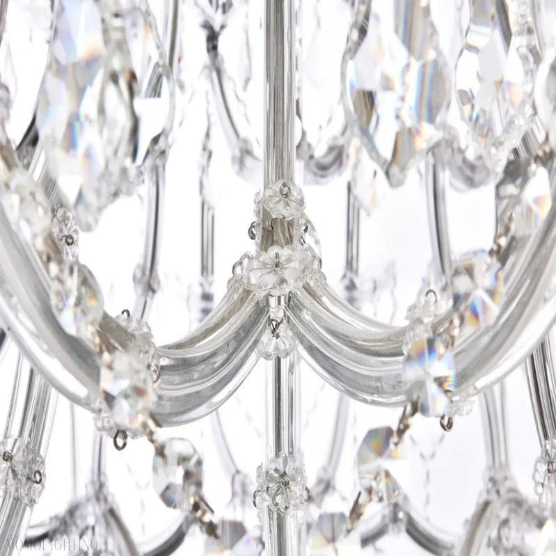 19TH Rococo Clear Royal Cut Crystal Round Chandelier 60"-Nobipets