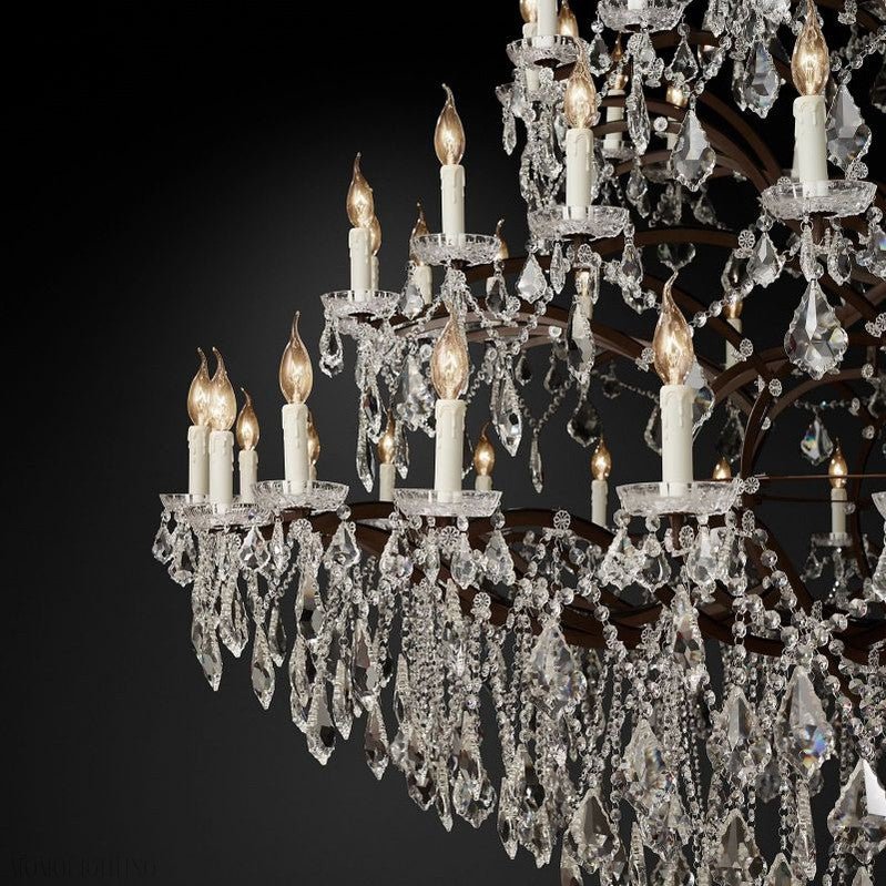 19TH Rococo Crystal Round Chandelier 101"-Nobipets