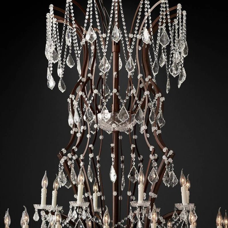 19TH Rococo Crystal Round Chandelier 101"-Nobipets